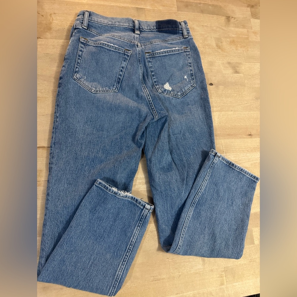 Abercrombie & Fitch Women's 90’s Straight Leg Blue Jeans - Picture 8 of 9